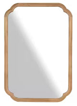 24 in. W x 36 in. H Medium Natural Pine Wood Wall Mirror - French Country