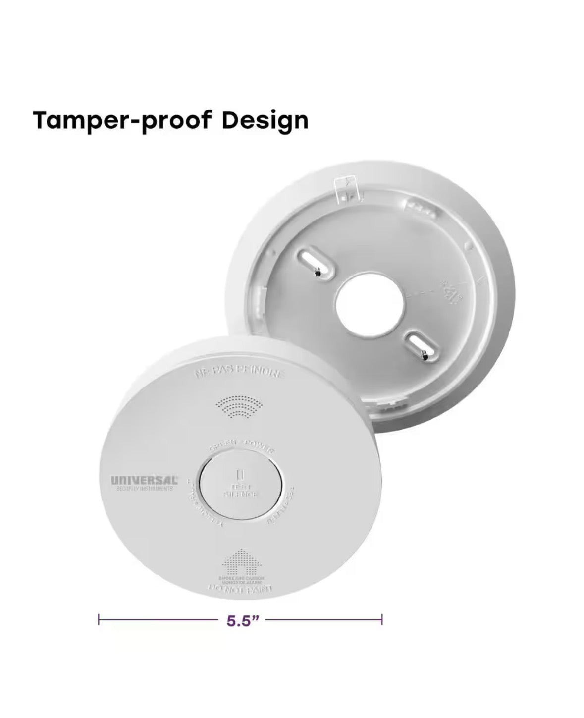 Hardwired and 3-Year Replaceable Battery Backup Combination Smoke and Carbon Monoxide Detector w/ Voice Alarm