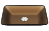 Matte Shell Sottile Amber Glass 18 in. L x 13 in. W x 4 in. H Rectangular Vessel Bathroom Sink