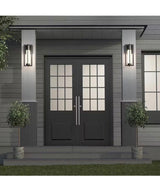 Walt Black Modern 3 CCT Integrated LED Exterior Hardwired Garage and Porch-Light Lantern Sconce