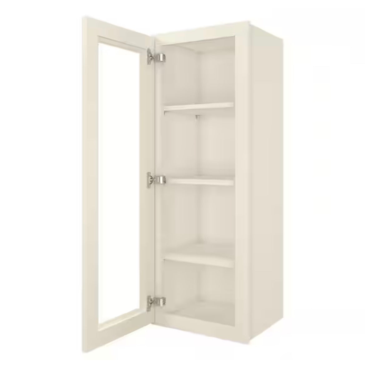 15 in. W X 12 in. D X 42 in. H in Antique White Plywood Ready to Assemble Wall Kitchen Cabinet with 1-Door 3-Shelves