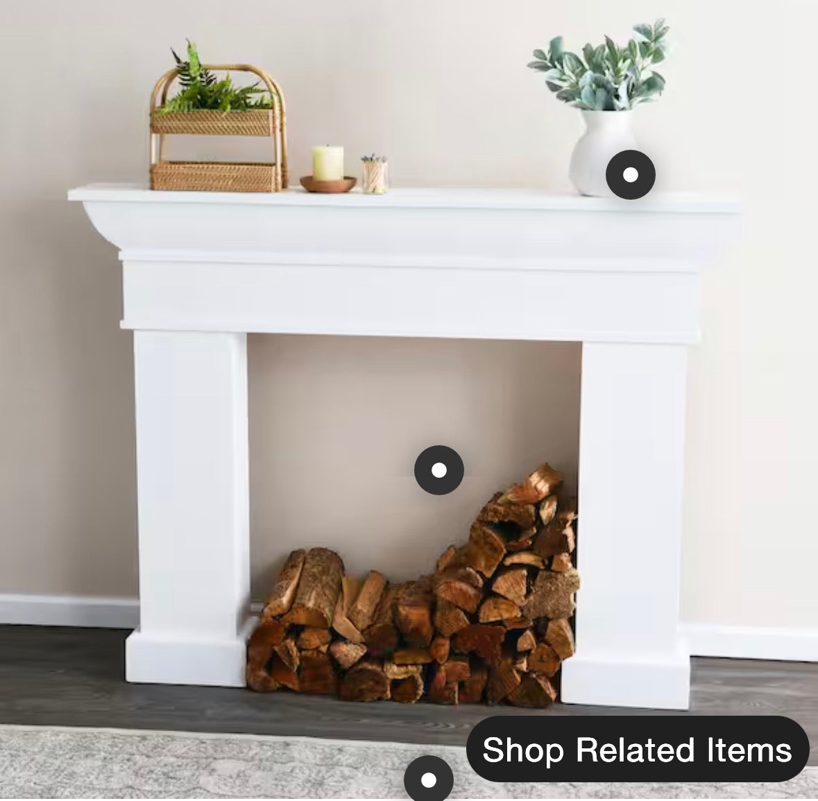 65 in. L x 49-1/2 in. H Monolith Mantel, White