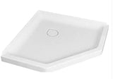 Ovation Curve 38 in. L x 38 in. W Corner Shower Pan Base with Center Drain in Arctic White