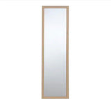 Natural Wood Finish 14.2 in. W x 50.2 in. H Over The Door Rectangle MDF Framed Mirror