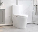 1-Piece Elongated White Macerating Toilet, 0.8/1.28 GPF Dual Flush, with 0.8 HP Macerating Pump, Seat Included