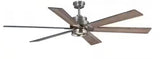 Statewood 70 in. Indoor LED Brushed Nickel Ceiling Fan with Light Kit, Downrod, Remote Control and 6 Reversible Blades