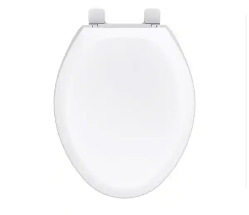 Elongated Slow Close Front Toilet Seat in White