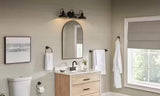 Elmcroft 29 in. 3-Light Matte Black Farmhouse Vanity with 4-Piece Bathroom Hardware Accessory Kit