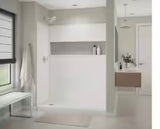 NexTile 32 in. D x 60 in. W x 74 in. H Composite Direct-to-Stud Four-Piece Alcove Subway Tile Shower Wall Kit in White