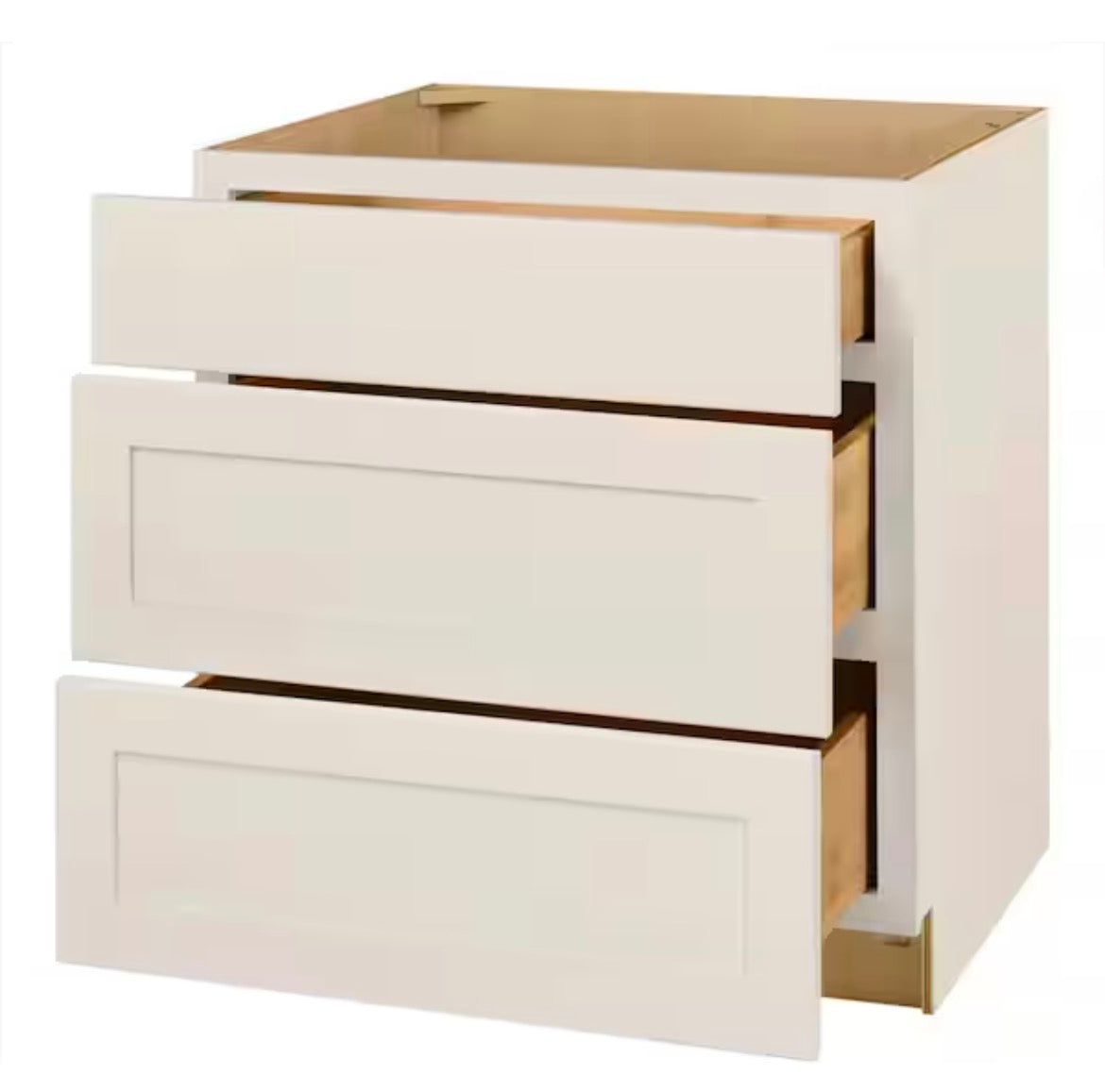 Avondale 30 in. W x 24 in. D x 34.5 in. H Ready to Assemble Plywood Shaker Drawer Base Kitchen Cabinet in Antique White