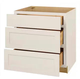 Avondale 30 in. W x 24 in. D x 34.5 in. H Ready to Assemble Plywood Shaker Drawer Base Kitchen Cabinet in Antique White