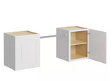 Greenwich Verona White 23 in. H x 58 in. W x 12 in. D Plywood Laundry Room Wall Cabinet and Pole ext 76 in. w/ 2 Shelves