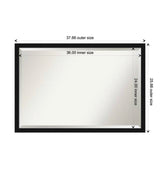 Avon 38 in. x 26 in. Casual qRectangle Framed Black Narrow Bathroom Vanity Mirror
