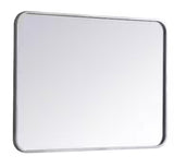 Timeless Home 32 in. H x 24 in. W Silver Modern Soft Corner Rectangular Wall Mirror