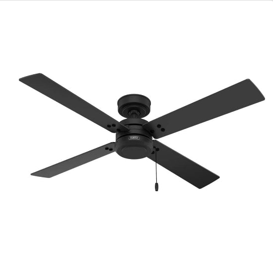 Midnight Prairie 52 in. Indoor/Outdoor Matte Black Standard Ceiling Fan
