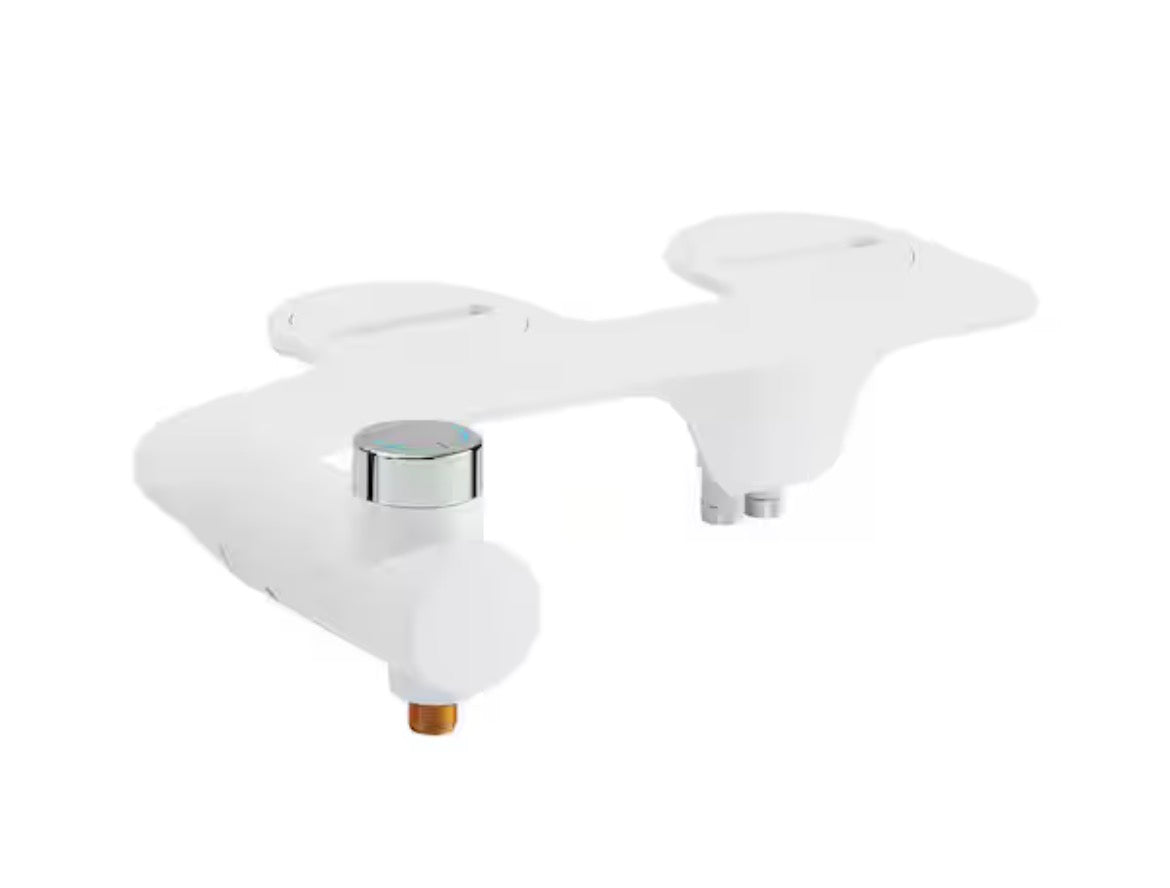 Aqua Non- Electric Bidet Seat for Elongated Toilet in Glossy White