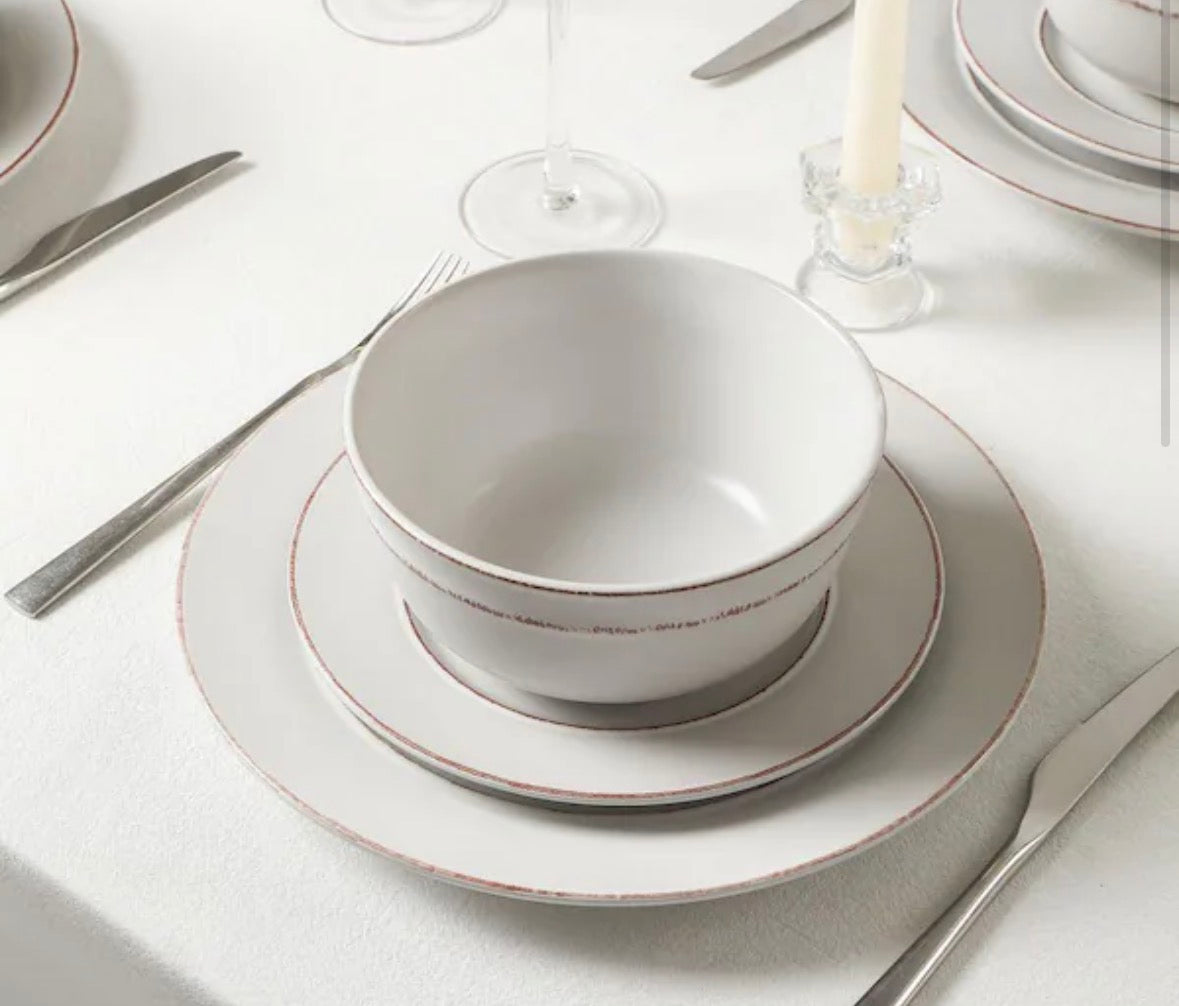 Hazel 24-Piece Grey Stoneware Full Set(Service for 8)