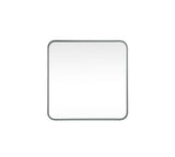 Timeless Home 24 in. W x 24 in. H x Modern Soft Corner Metal Square Silver Mirror