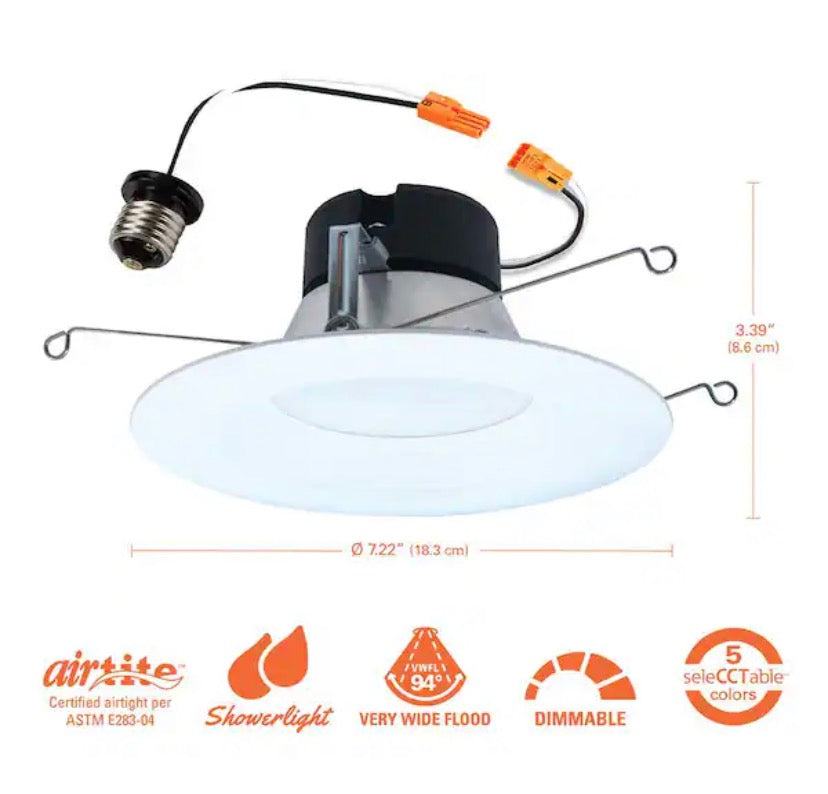 LT 5/6 in. LED Retrofit Module with Baffle Trim Selectable 5CCT 750-Lumens