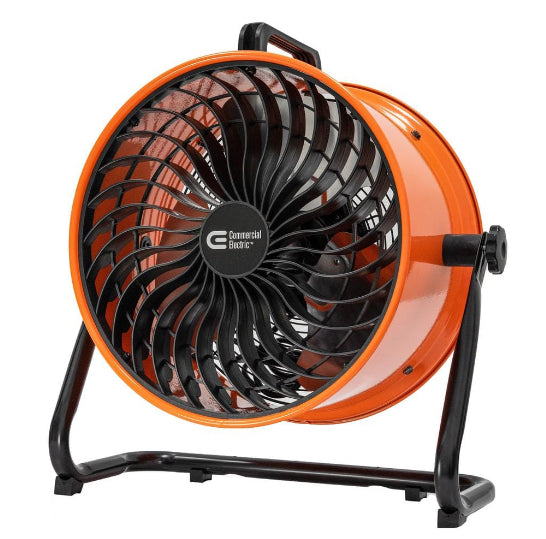 16 in. 3-Speed Drum Floor Fan in Orange High Velocity Turbo