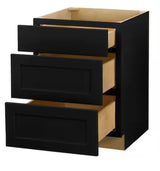 Avondale 24 in. W x 24 in. D x 34.5 in. H Ready to Assemble Plywood Shake Drawer Base Kitchen Cabinet in Raven Black