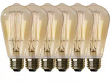 60-Watt ST19 Dimmable Cage Filament Amber Glass E26 Vintage Edison Incandescent Light Bulb, Warm White (6-Pack)