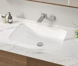 22 in. Ceramic Rectangular Undermount Bathroom Sink in White with Overflow Drain