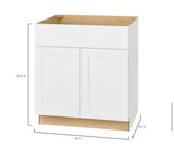 Avondale 30 in. W x 24 in. D x 34.5 in. H Ready to Assemble Plywood Shaker Sink Base Kitchen Cabinet in Alpine White