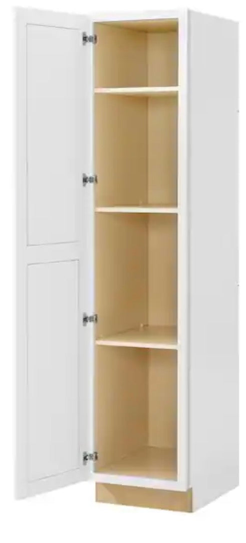 Avondale 18 in.W x 84 in. H x 24 in. D Ready To Assemble Plywood Shaker Utility Pantry Cabinet in Alpine White