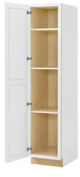 Avondale 18 in.W x 84 in. H x 24 in. D Ready To Assemble Plywood Shaker Utility Pantry Cabinet in Alpine White