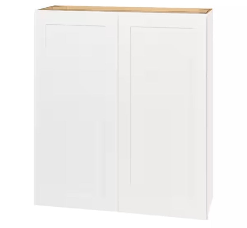 Avondale Shaker Alpine White Ready to Assemble Plywood 36 in Wall Kitchen Cabinet (36 in W x 42 in H x 12 in D)