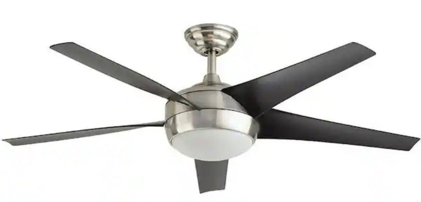 Windward IV 52 in. Indoor LED Brushed Nickel Ceiling Fan with Dimmable Light Kit, Remote Control and Reversible Motor