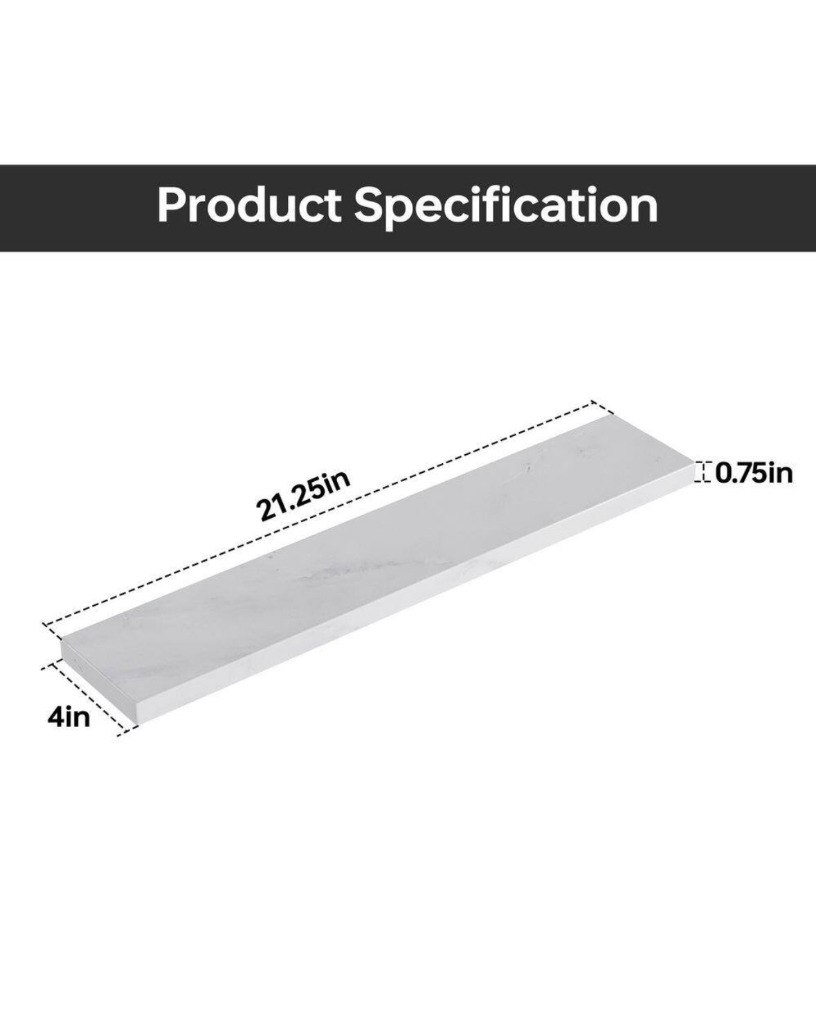 21.25 in. W Carlsber Marble Sidesplash in White