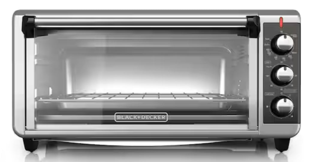 1500 W 8-Slice Stainless Steel Toaster Oven with Broiler
