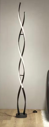 Swirl 59 in. Black Modern 1-Light Dimmable Integrated LED Standard Floor Lamp for Living Room