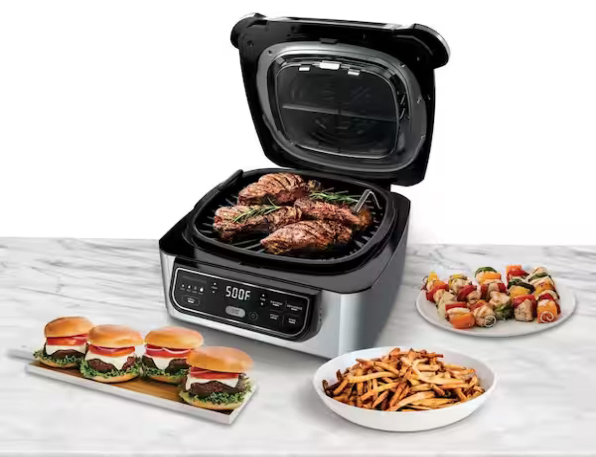 Foodi 5-in-1 Indoor Grill with 4 Qt. Air Fryer, Roast, Bake, Dehydrate and Cyclonic Grilling