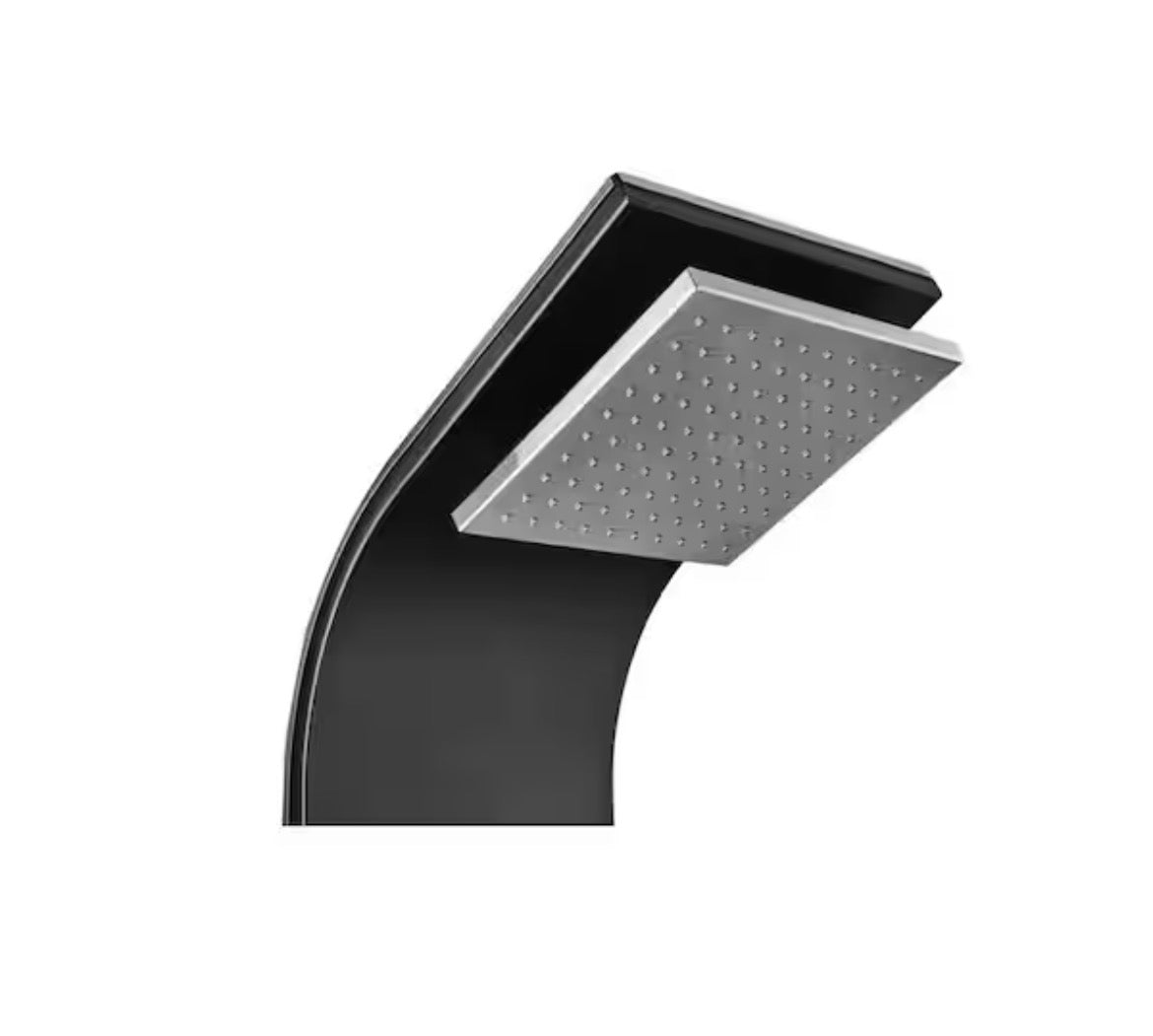 65 in. 8-Jet Shower Panel System in Space Gray Brushed Stainless Steel with Rainfall Waterfall Shower Head and Wand