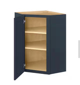 Avondale 24 in. W x 24 in. D x 36 in. H Ready to Assemble Plywood Shaker Diagonal Corner Kitchen Cabinet in Ink Blue (#128)