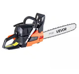 62 cc Gas Chainsaw, 20-in., 3.8 HP, Non-Slip Handle, Dual Fuel Tanks, for Wood Cutting, Tree Trimming, and Land Clearing