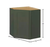 Avondale 24 in. W x 24 in. D x 30 in. H Ready to Assemble Plywood Shaker Diagonal Corner Kitchen Cabinet in Fern Green