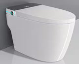 Elongated Smart Toilet with Bidet Built-In 1.28 GPF Bidet Toilet with Tank Auto Flush Auto Close/Open Lid Foot Sensor
