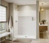 NexTile 60 in. W x 34 in. D x 74 in. H 4-Piece Direct-to-Stud Composite Alcove Shower Wall Surround in White