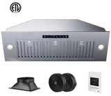 36 in. 900 CFM Convertible Ducted to Ductless Insert Range Hood in Stainless Steel with LED, Gesture and Touch Control