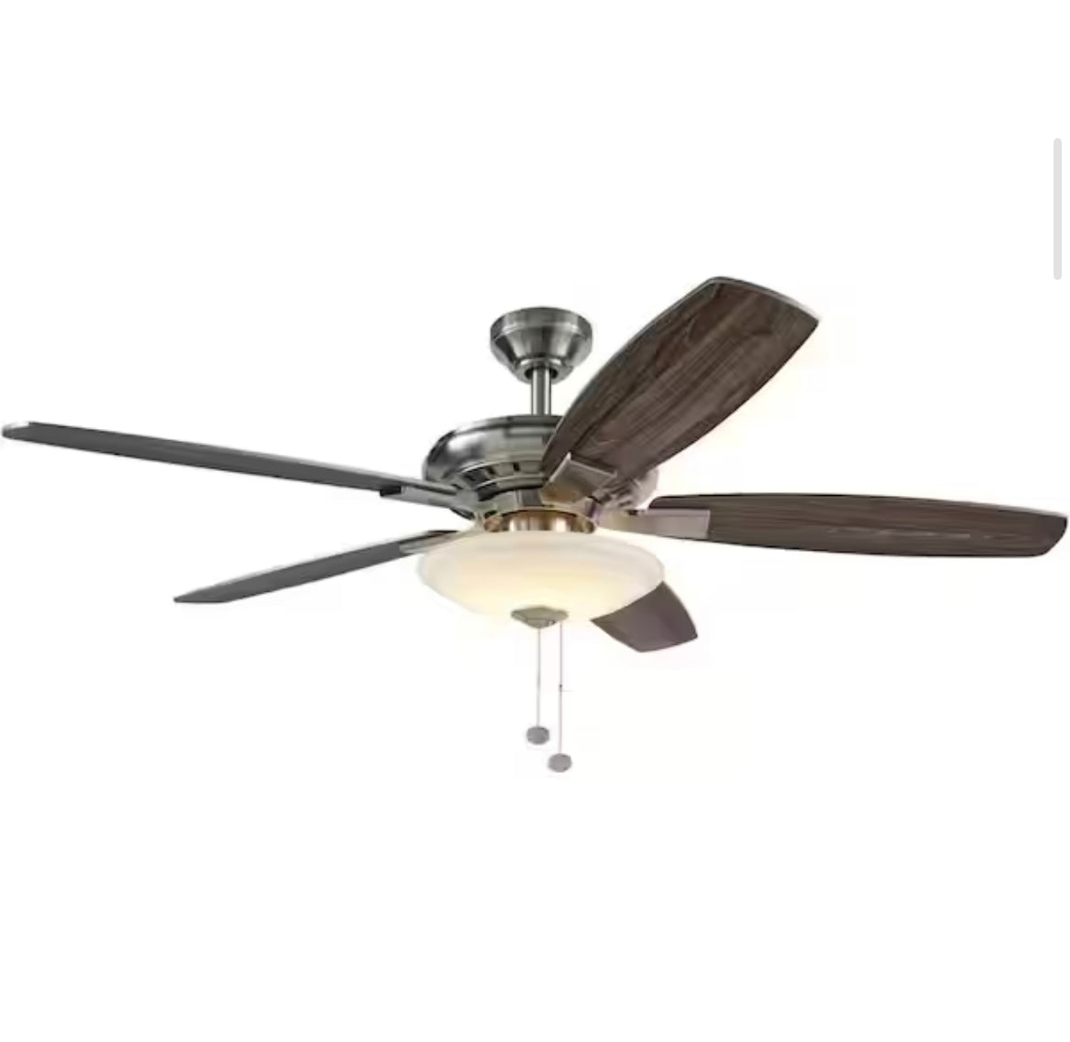 Menage 52 in. Integrated LED Indoor Low Profile Brushed Nickel Ceiling Fan with Light Kit