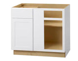 Avondale Shaker Alpine White Ready to Assemble Plywood 36 in Blind Corner Base Cabinet (36 in x 24 in D x 34.5 in H)