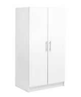 Elite 2-Shelf Engineered Wood Freestanding Wardrobe Cabinet in White (32 in. W x 65 in. H x 20 in. D)