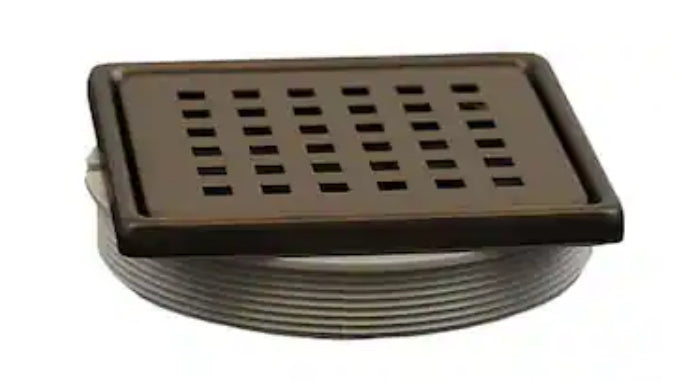 Watershield Shower System 4 in. Bronze Square Grid Drain Grate