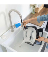 24 in. W x 24 in. D x 35 in. H Freestanding Laundry/Utility Sink in White with Stainless Steel Pull-Out Faucet