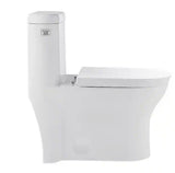 Monaco 1-Piece 1.28 GPF Elongated Left Side Single Flush Handle Toilet in Glossy White