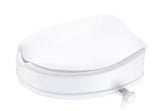 Raised Toilet Seat Round 4 in. Height Raised 300 lbs. Weight Capacity Front Toilet Seat in White Riser Screw Rod Locking